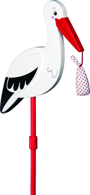 Blumenstecker Storch mit Babytuch, XL