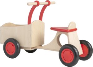 Lastenrad aus Holz Rot