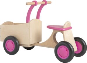 Lastenrad aus Holz Pink